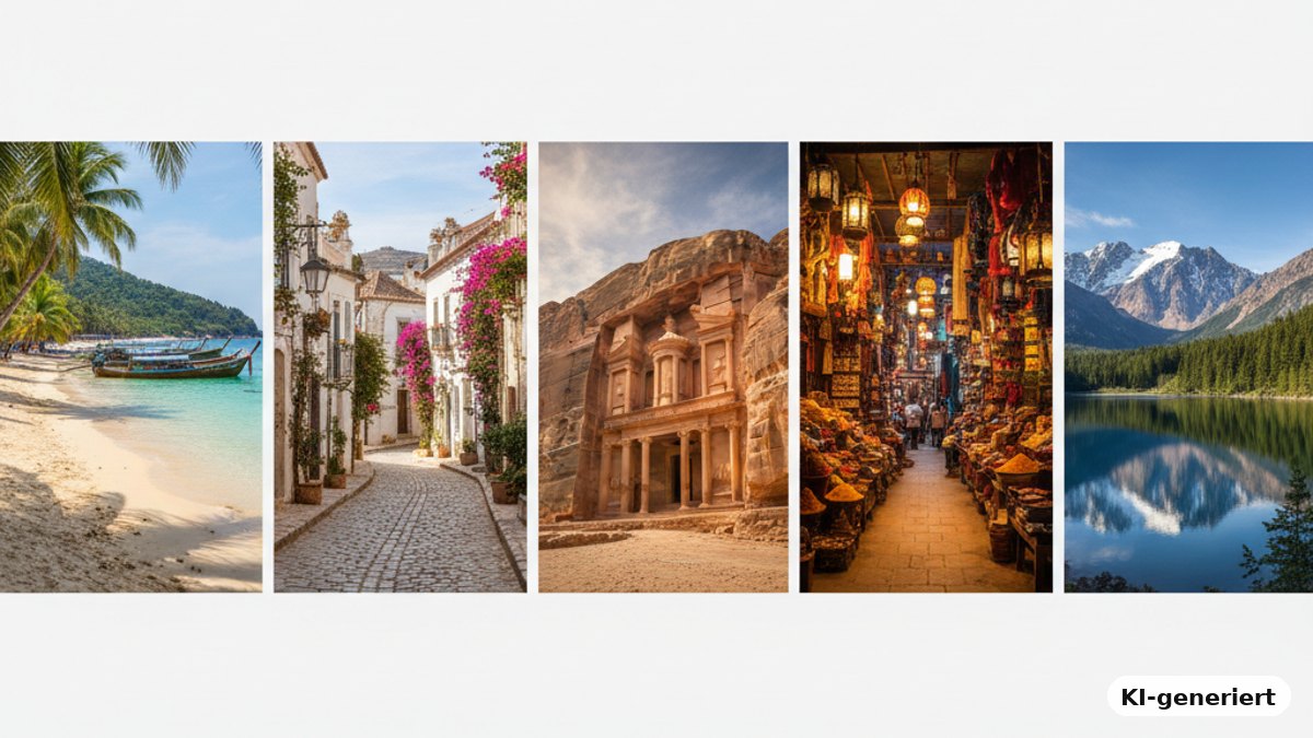 KI-generiertes Bild: 5 günstige Reiseziele 2018. Dein Geld Dein Urlaub.