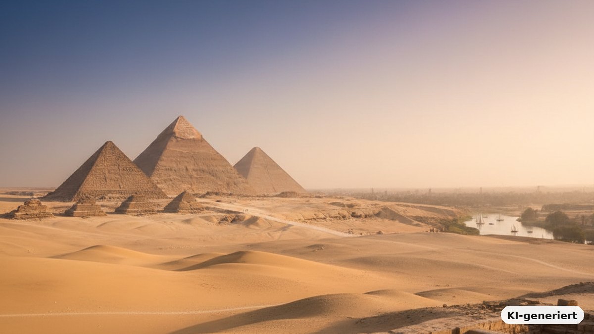 KI-generiertes Bild: Ägypten. Die Welt der Pyramiden und Pharaonen erkunden.