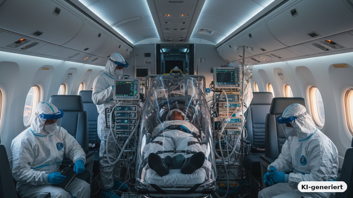 KI-generiertes Bild: Wie funktioniert eine Auslandsrückholung im Flugzeug eigentlich?