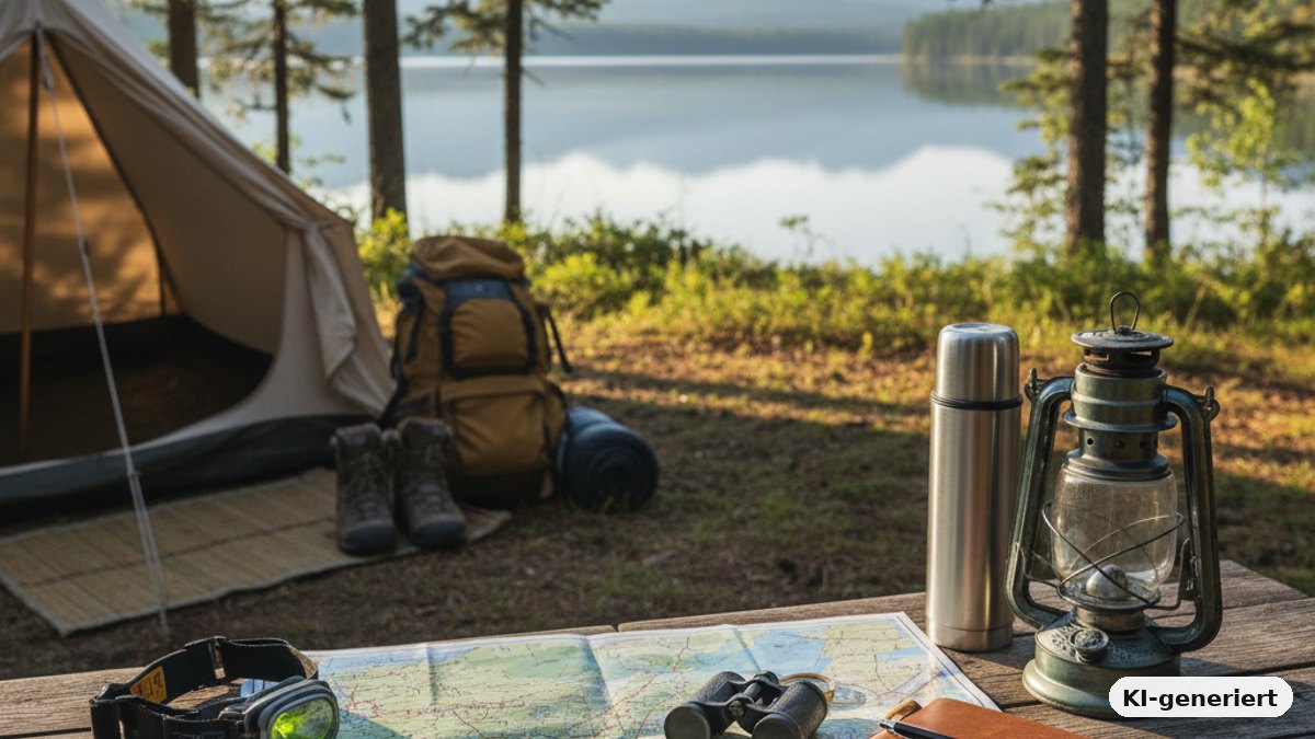 KI-generiertes Bild: Camping Urlaub planen – Reise vorbereiten