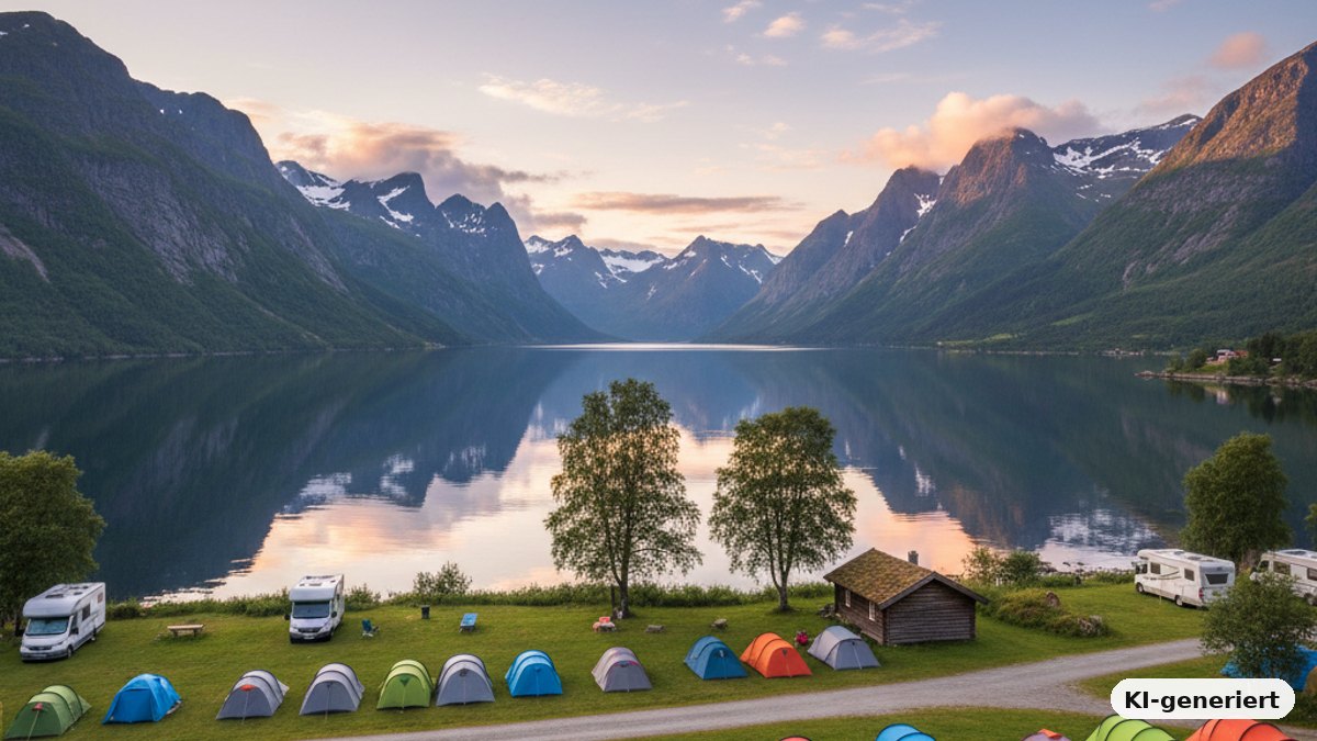 KI-generiertes Bild: Campingplätze in Norwegen