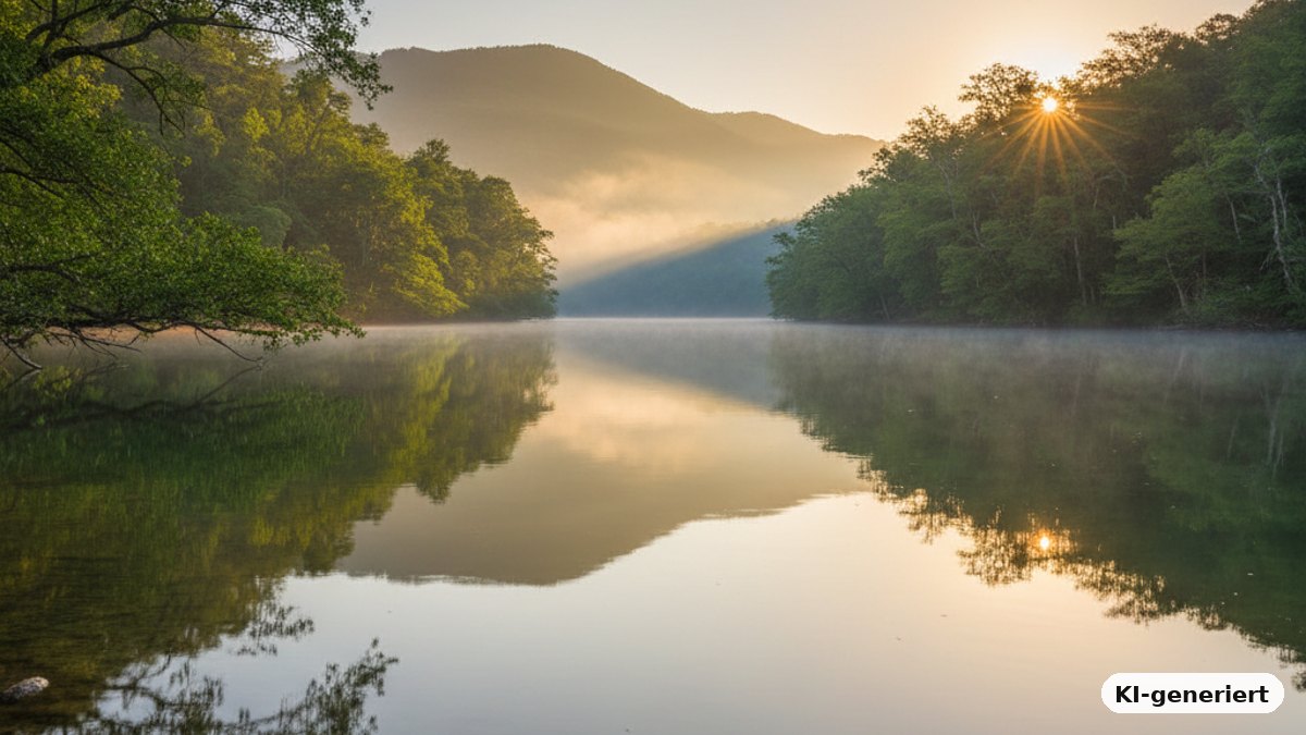 KI-generiertes Bild: Die Natur am Wasser genießen