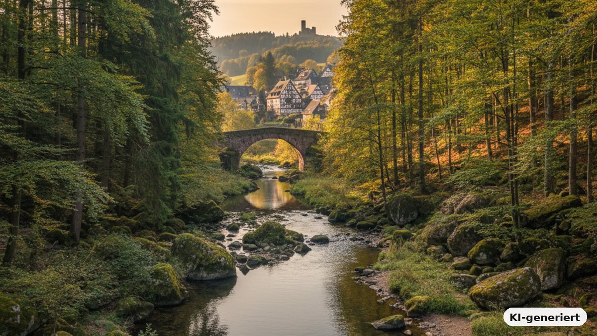 KI-generiertes Bild: Urlaubs-Highlights im Frankenwald