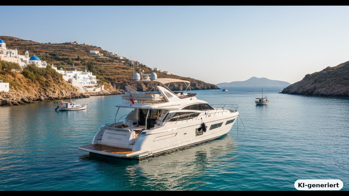 KI-generiertes Bild: Bootsurlaub ohne Segelschein: Ein Kabinencharter in Griechenland