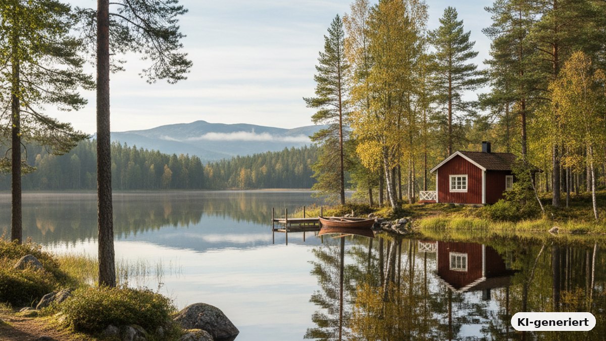 KI-generiertes Bild: Natururlaub in Schweden – auch für ‚Stadtkinder‘ eine echte Option!