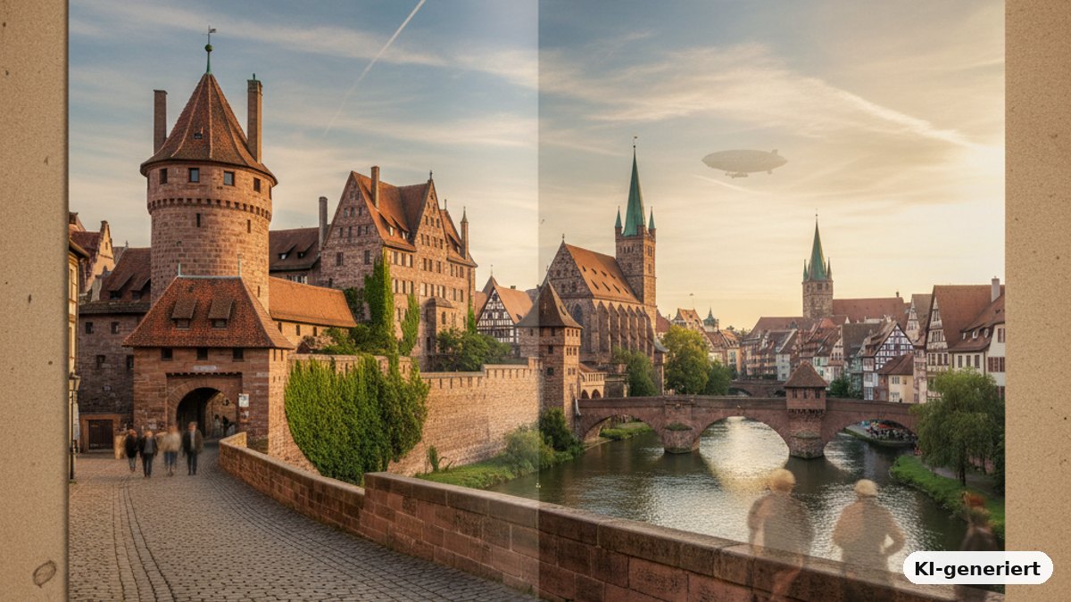 KI-generiertes Bild: Nürnbergs Sehenswürdigkeiten – eine kleine Zeitreise