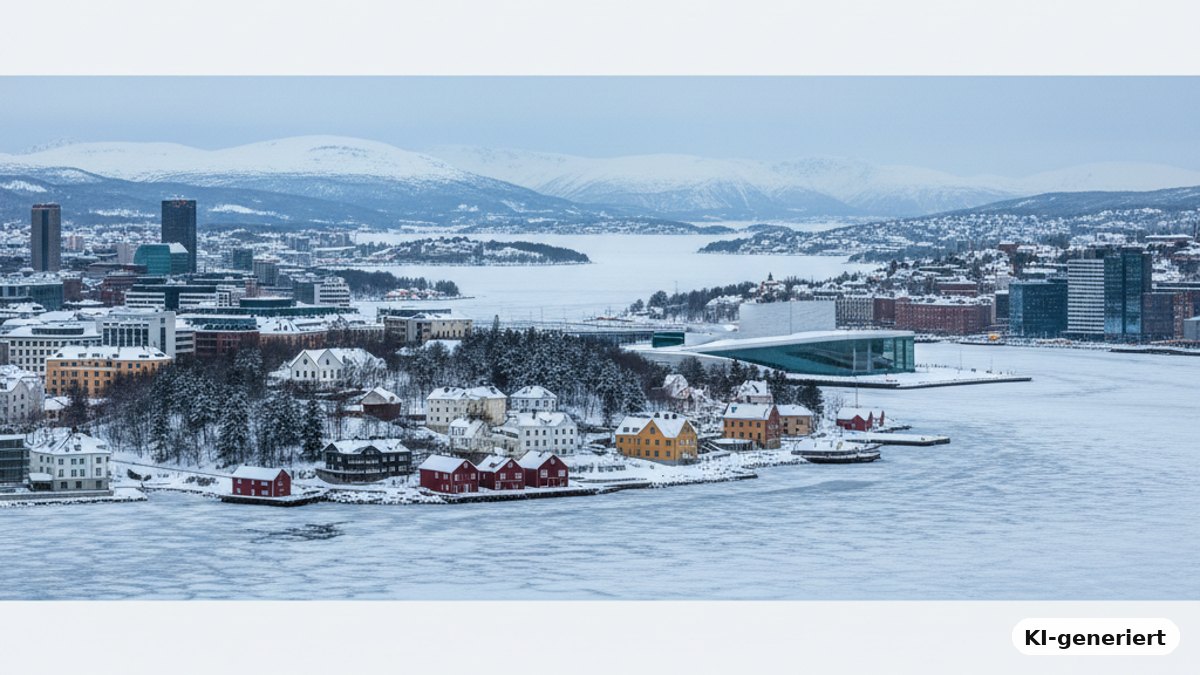 KI-generiertes Bild: Vom Kalten ins Kalte – wir besuchen Oslo!