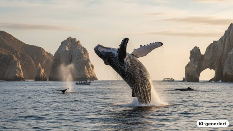 Wale betrachten in Cabo San Lucas – KI-generiertes Symbolbild