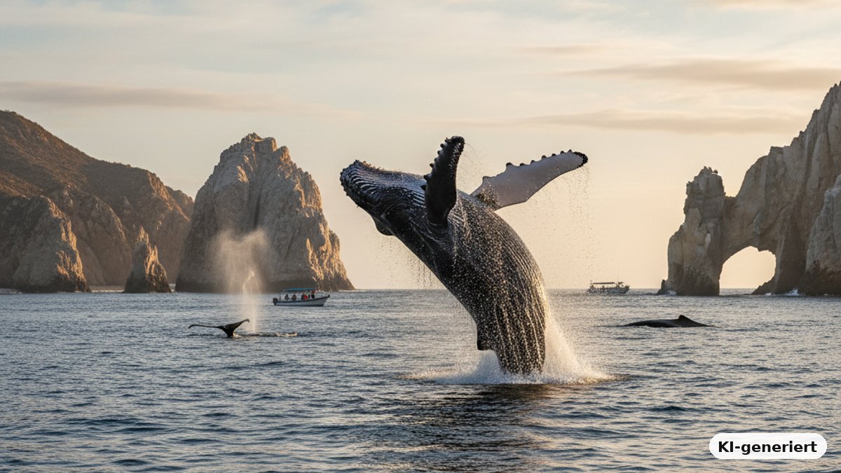 KI-generiertes Bild: Wale betrachten in Cabo San Lucas