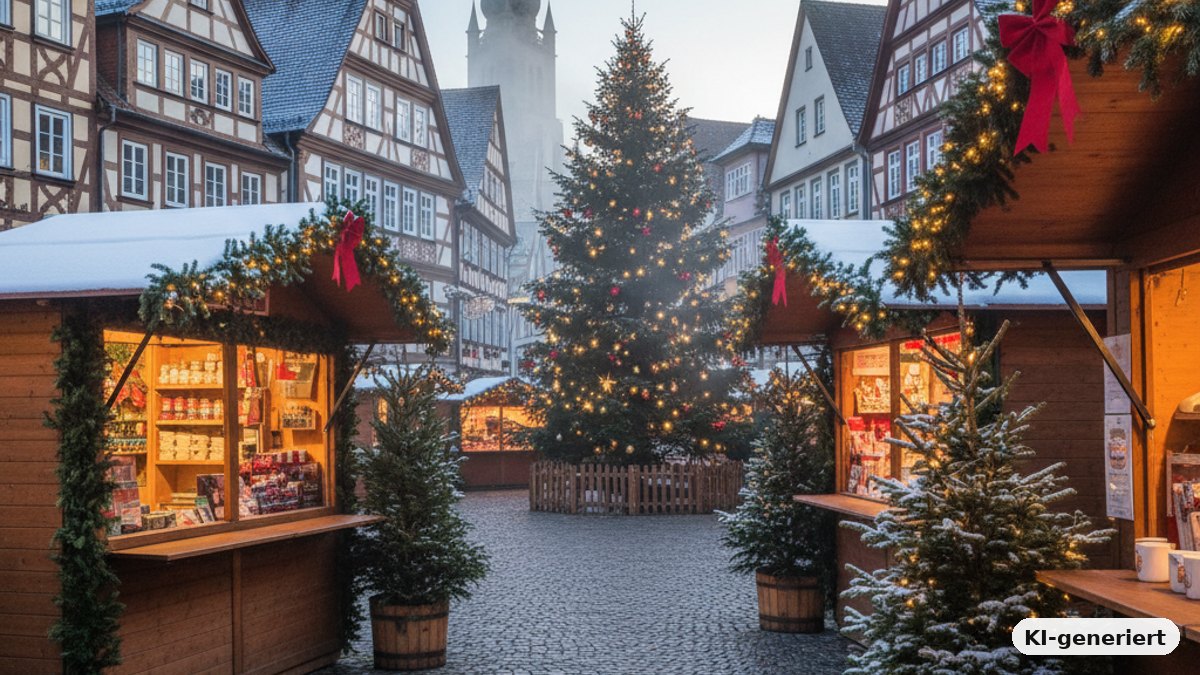 KI-generiertes Bild: Der schönste Weihnachtsmarkt Deutschlands lädt ein!